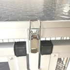 SHOWTROLLEY EXPOSE - VOOR 1 HOND - ALUMINIUM - MET WIELEN