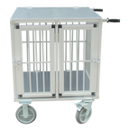 SHOWTROLLEY EXPOSE - VOOR 2 HONDEN - ALUMINIUM - MET WIELEN