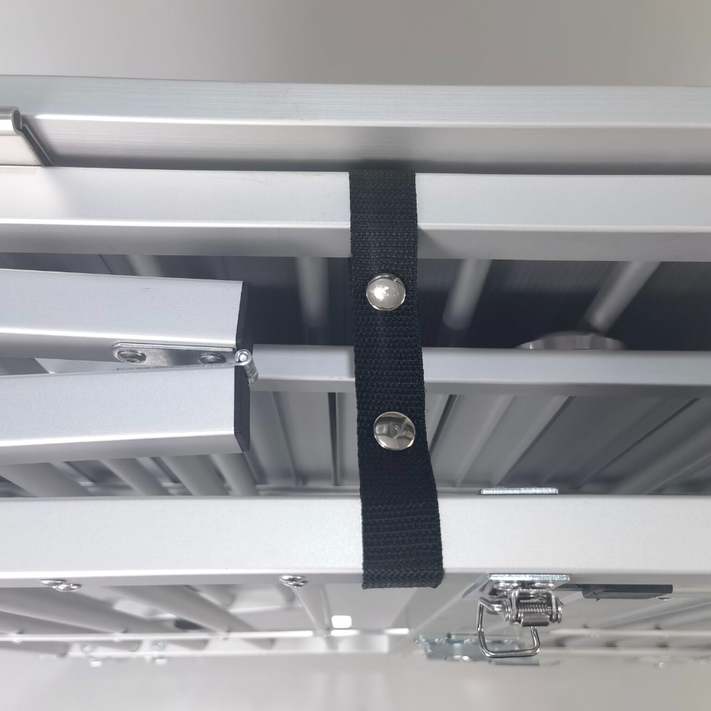 SHOWTROLLEY EXPOSE - VOOR 1 HOND - ALUMINIUM - MET WIELEN