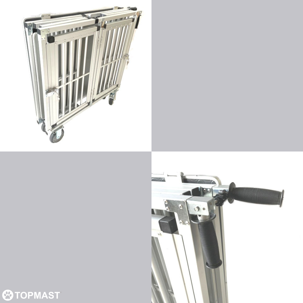 SHOWTROLLEY EXPOSE - VOOR 1 HOND - ALUMINIUM - MET WIELEN