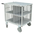 SHOWTROLLEY EXPOSE L - VOOR 4 HONDEN - ALUMINIUM - MET WIELEN - 93 X 70 X 95 CM