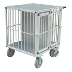 SHOWTROLLEY EXPOSE - VOOR 2 HONDEN - ALUMINIUM - MET WIELEN