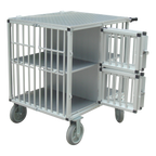 SHOWTROLLEY EXPOSE L - VOOR 4 HONDEN - ALUMINIUM - MET WIELEN - 93 X 70 X 95 CM
