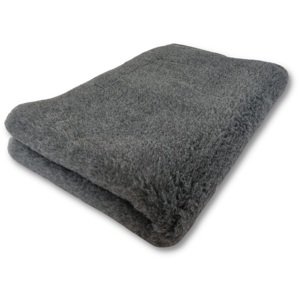 VET BED PROF GRIJS EFFEN - MET GROENE RUG - EXTRA DIK - 35 MM