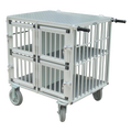 SHOWTROLLEY EXPOSE L - VOOR 4 HONDEN - ALUMINIUM - MET WIELEN - 93 X 70 X 95 CM