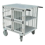SHOWTROLLEY EXPOSE L - VOOR 4 HONDEN - ALUMINIUM - MET WIELEN - 93 X 70 X 95 CM