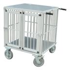 SHOWTROLLEY EXPOSE - VOOR 2 HONDEN - ALUMINIUM - MET WIELEN