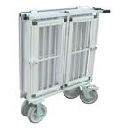 SHOWTROLLEY EXPOSE - VOOR 2 HONDEN - ALUMINIUM - MET WIELEN