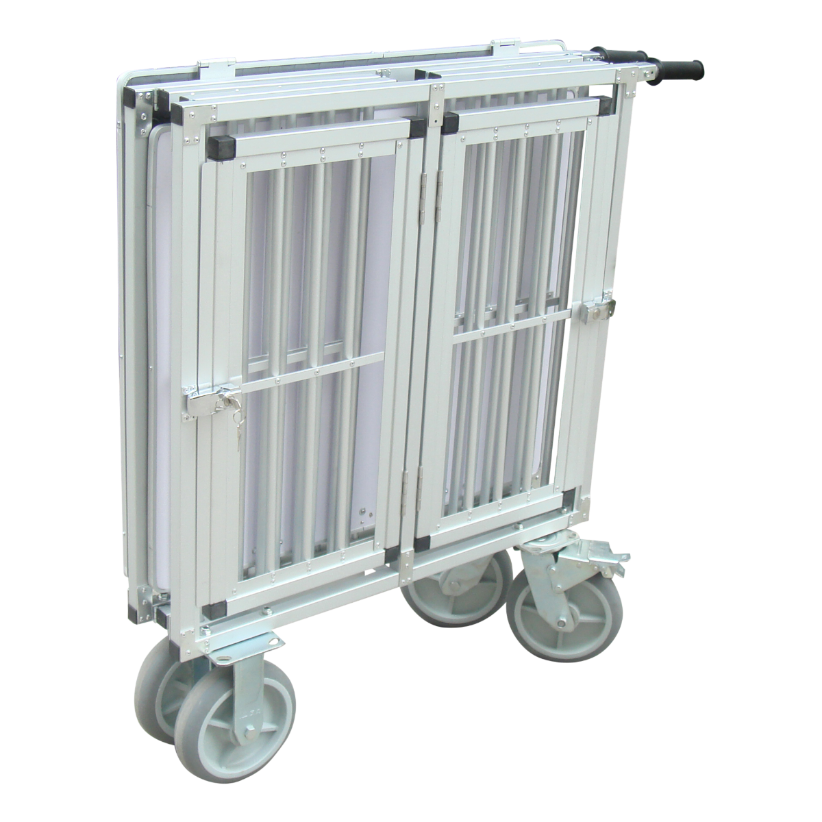 SHOWTROLLEY EXPOSE - VOOR 2 HONDEN - ALUMINIUM - MET WIELEN
