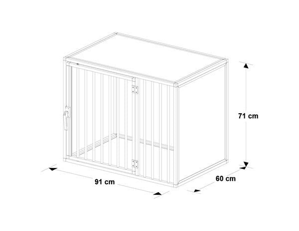 Hundos Pro Hondenbench DL maat M, 3 zijden dicht