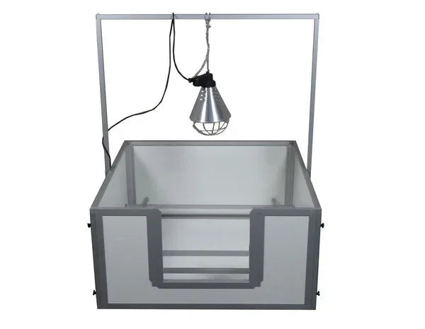 Hundos Pro Werpkist maat XL 120x120x60 cm. inclusief anti-doodligstang en warmtelamp beugel